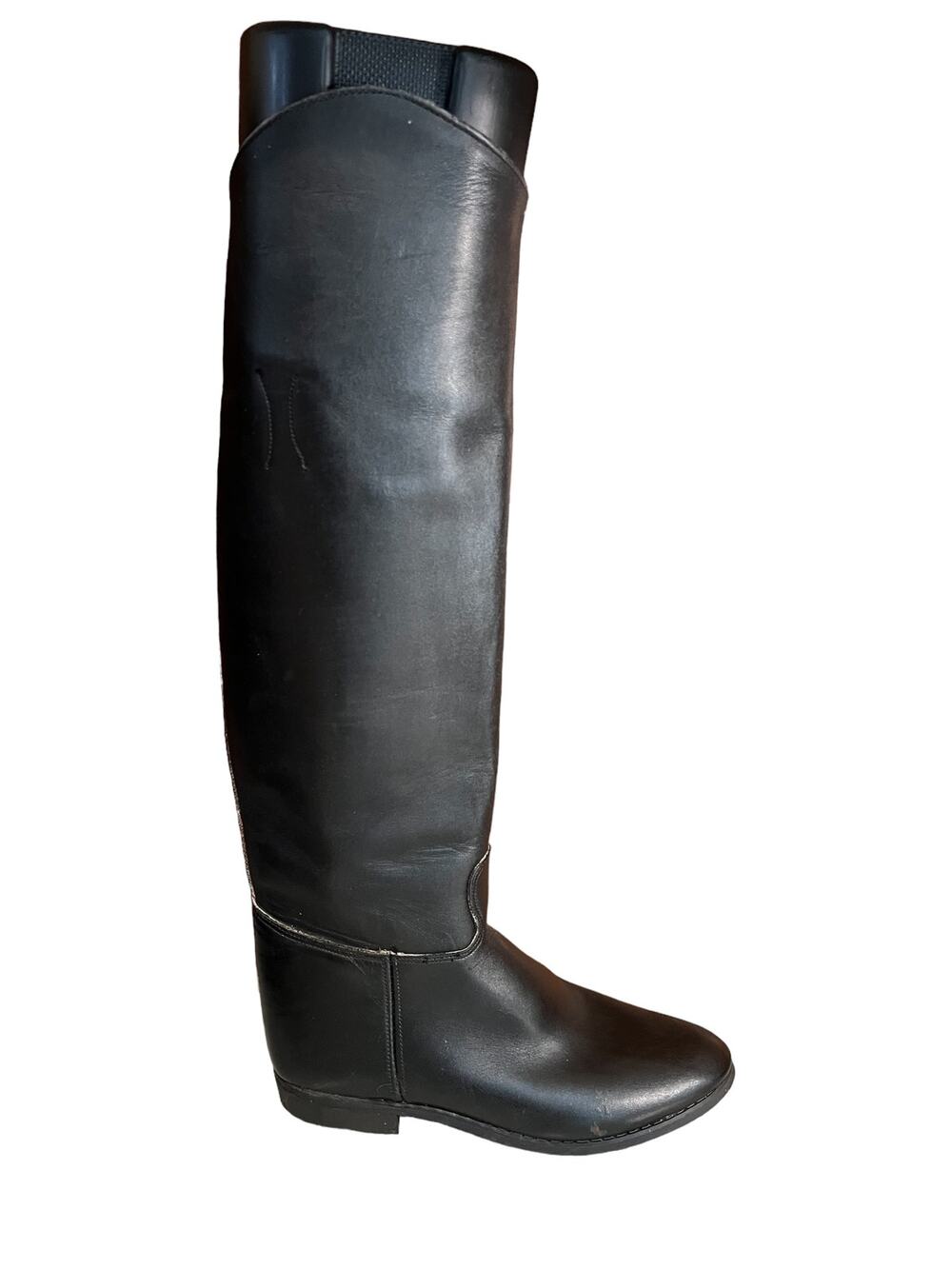 Essex Magic Feather Leather Riding Boots Black 6.5